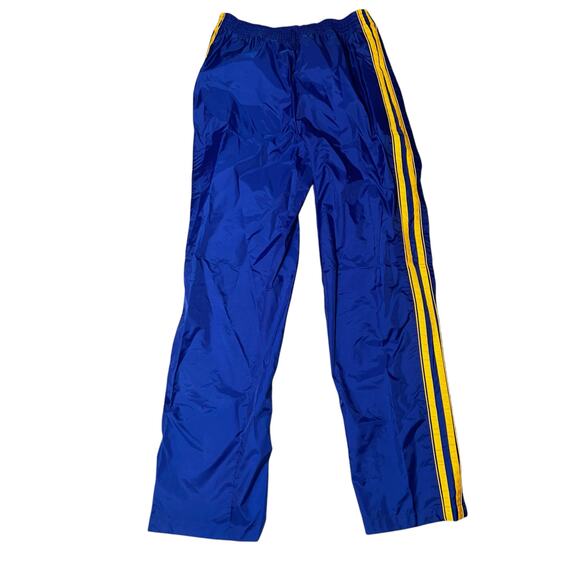 Asics Tiger blue and gold strip nylon track pants zip up bottoms men size large - Picture 1 of 4